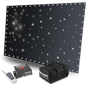 BeamZ 3x2m SparkleWall LED Star Cloth Backdrop with Remote - White