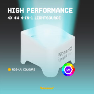 BeamZ BBP90W Wireless Battery Operated Uplight Par – 4x 4W White