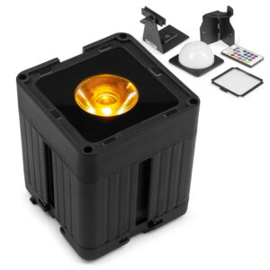 BeamZ KUBE20BK Linkable Outdoor Battery Powered Wireless Uplight, Black