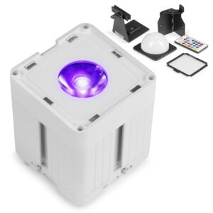 BeamZ KUBE20WH Linkable Outdoor Battery Powered Wireless Uplight, White