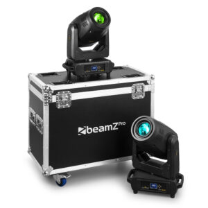 2x BeamZ Pro IGNITE300A Professional Moving Head Lights in Flightcase