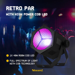 BeamZ RB40 Retro COB LED Par Can – 40W RGBW