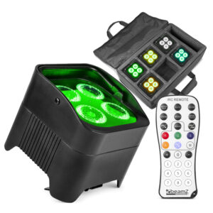 6x BeamZ BBP94W Wireless Battery LED Par Uplighters & Case