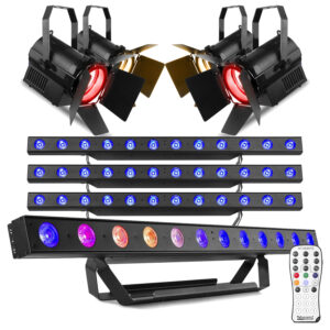 BeamZ Pro LED LED Theatre Lighting Package x8 Fixtures with LED Bars